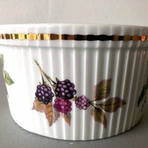 Royal Worcester Evesham Gold Trimmed Round Souffle